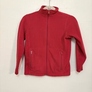 Lands' End Kids Cherry Red Fleece Jacket